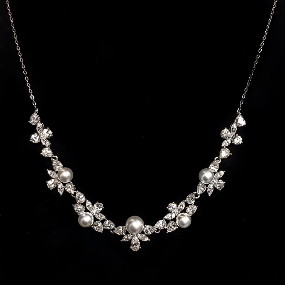 Nadri Marina CZ and pearl necklace